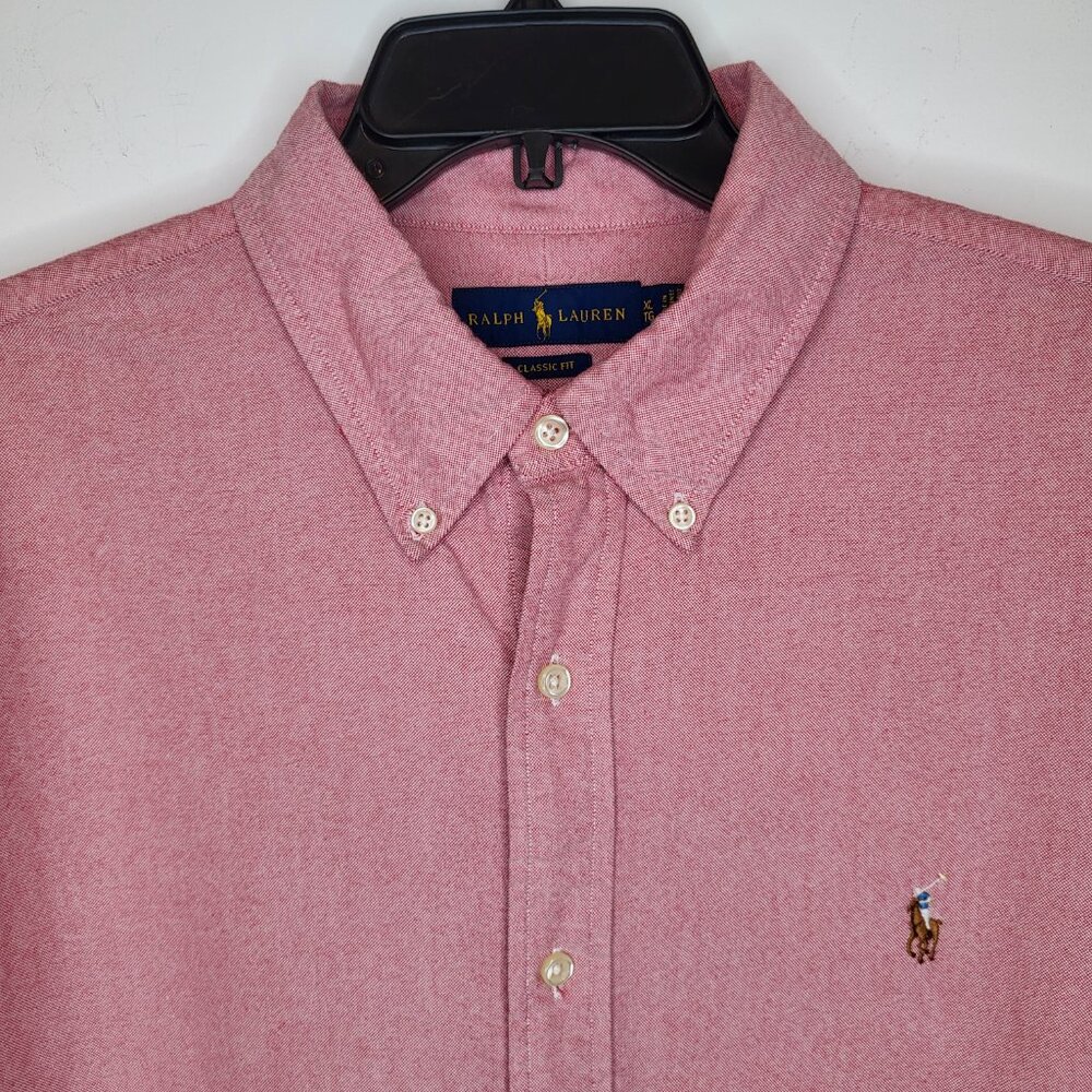 Polo Ralph Lauren Men's Classic Fit Oxford Shirt Long Sleeve Button Down Pink